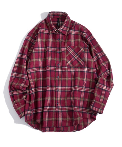 Starting Over(スターティングオーバー)の「Vintage-like check flannel shirt/ヴィンテージライク レギュラーカラー フランネル シャツ(シャツ/ブラウス・メンズ・ブラック/ベージュ/ネイビー/ホワイト/ブラウン/レッド/オレンジ・M/L/XL)」の1枚目の写真
