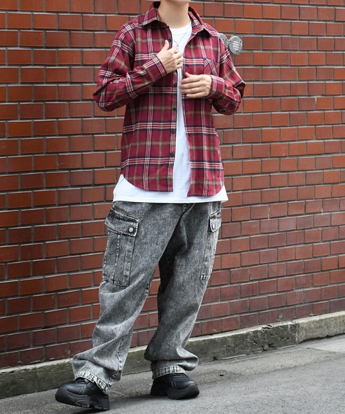 Starting Over(スターティングオーバー)の「Vintage-like check flannel shirt/ヴィンテージライク レギュラーカラー フランネル シャツ(シャツ/ブラウス・メンズ・ブラック/ベージュ/ネイビー/ホワイト/ブラウン/レッド/オレンジ・M/L/XL)」の16枚目の写真