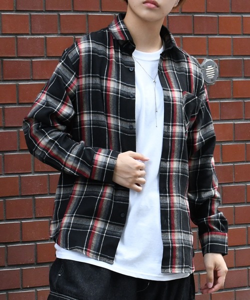 セール】Vintage-like check flannel shirt/ヴィンテージライク
