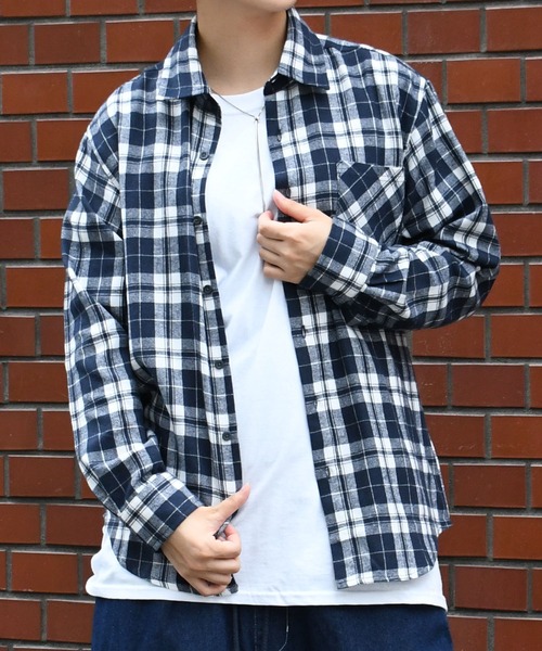 Starting Over(スターティングオーバー)の「Vintage-like check flannel shirt/ヴィンテージライク レギュラーカラー フランネル シャツ(シャツ/ブラウス・メンズ・ブラック/ベージュ/ネイビー/ホワイト/ブラウン/レッド/オレンジ・M/L/XL)」の15枚目の写真