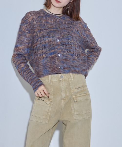 leimn(レイムン)の「グラデーションニットショートカーディガン(ニット/セーター・レディース・ブルー系その他/ブラウン系その他・FREE)」の4枚目の写真