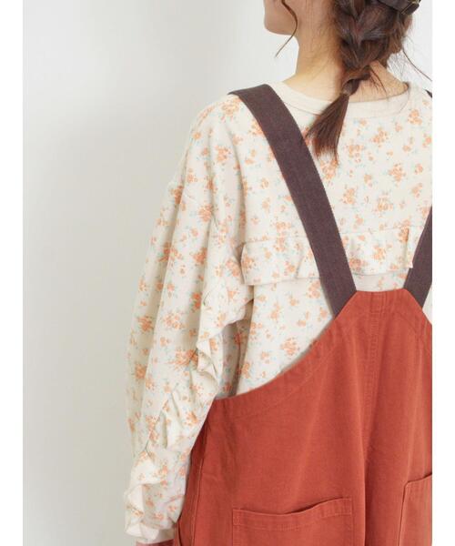 Samansa Mos2（サマンサ モスモス）の「ワッフルフリルメロー花柄カットソー（Tシャツ/カットソー・レディース・ネイビー/カーキ/キナリ/グレー・F）」の7枚目の写真