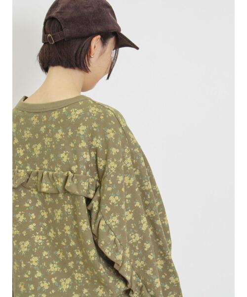 Samansa Mos2（サマンサ モスモス）の「ワッフルフリルメロー花柄カットソー（Tシャツ/カットソー・レディース・ネイビー/カーキ/キナリ/グレー・F）」の14枚目の写真