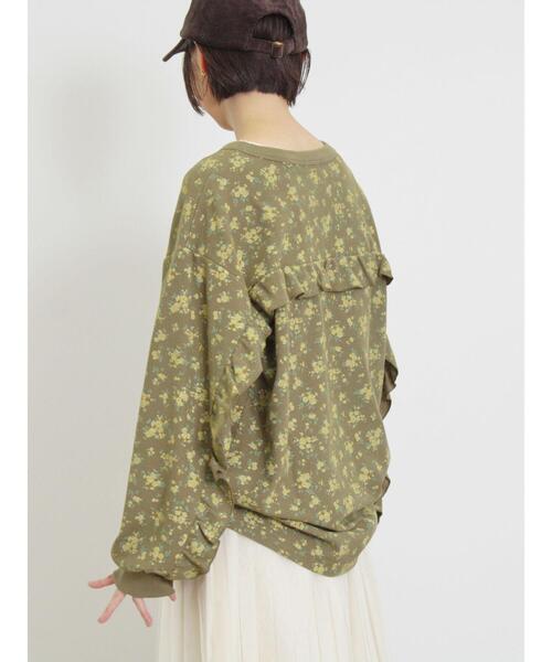 Samansa Mos2（サマンサ モスモス）の「ワッフルフリルメロー花柄カットソー（Tシャツ/カットソー・レディース・ネイビー/カーキ/キナリ/グレー・F）」の17枚目の写真