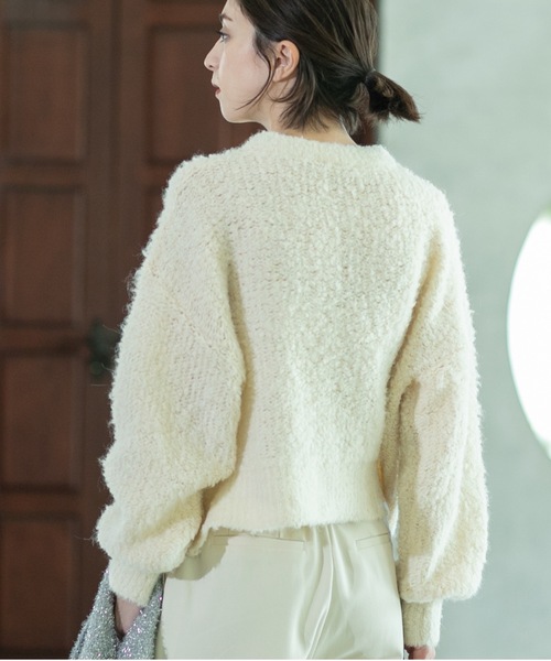 OPAQUE.CLIP（オペークドットクリップ）の「◆ブークレクルーネックニット（ニット/セーター・レディース・オフホワイト/チャコールグレー/オレンジ系その他5・00）」の12枚目の写真