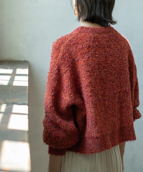 OPAQUE.CLIP（オペークドットクリップ）の「◆ブークレクルーネックニット（ニット/セーター・レディース・オフホワイト/チャコールグレー/オレンジ系その他5・00）」の17枚目の写真