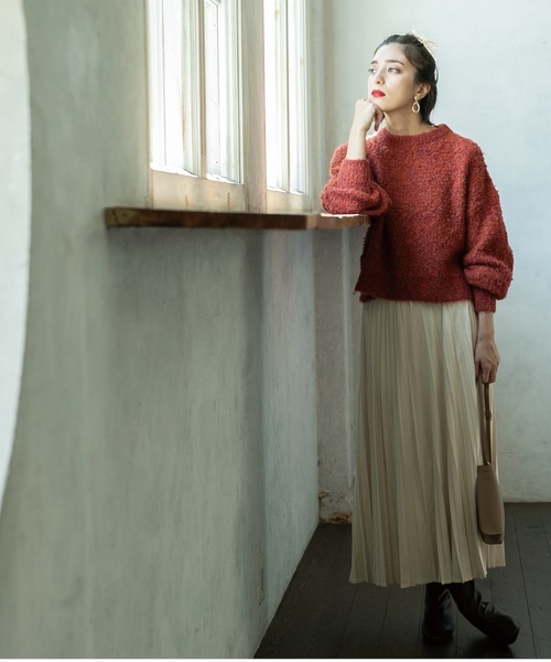 OPAQUE.CLIP（オペークドットクリップ）の「◆ブークレクルーネックニット（ニット/セーター・レディース・オフホワイト/チャコールグレー/オレンジ系その他5・00）」の18枚目の写真