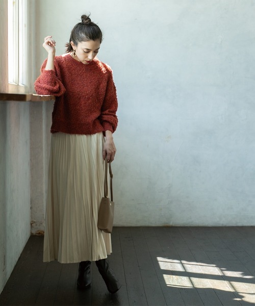 OPAQUE.CLIP（オペークドットクリップ）の「◆ブークレクルーネックニット（ニット/セーター・レディース・オフホワイト/チャコールグレー/オレンジ系その他5・00）」の19枚目の写真