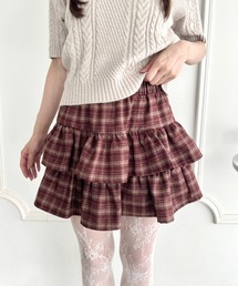 チェックフリルミニスカパン