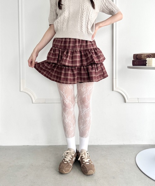 Loueme(ルエム)の「チェックフリルミニスカパン(スカート・レディース・レッド/ブラウン/ブラック・FREE)」の22枚目の写真