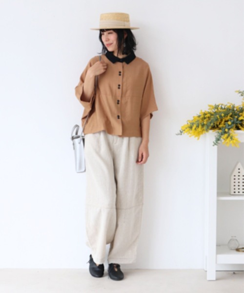 アロハシャツ◆CELINEルーズフィット スタッズ刺繍 ベージュ imgrc0105036393.jpg