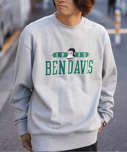 BEN DAVIS(ベンデイビス)の「《BEN DAVIS》プリントスウェット /リサイクルコットン混・抗菌防臭加工(スウェット・メンズ・ブラック/ヘザーグレー/アッシュ・MEDIUM/LARGE/X-LARGE)」の2枚目の写真
