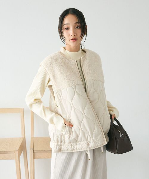 CRAFT STANDARD BOUTIQUE（クラフトスタンダードブティック）の「ボアキルティングベスト（ベスト・レディース・カーキ/ブラック/アイボリー・FREE）」の5枚目の写真