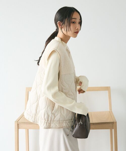 CRAFT STANDARD BOUTIQUE（クラフトスタンダードブティック）の「ボアキルティングベスト（ベスト・レディース・カーキ/ブラック/アイボリー・FREE）」の7枚目の写真