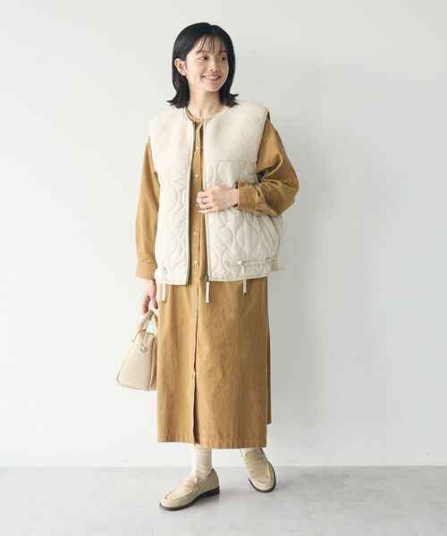 CRAFT STANDARD BOUTIQUE（クラフトスタンダードブティック）の「ボアキルティングベスト（ベスト・レディース・カーキ/ブラック/アイボリー・FREE）」の18枚目の写真