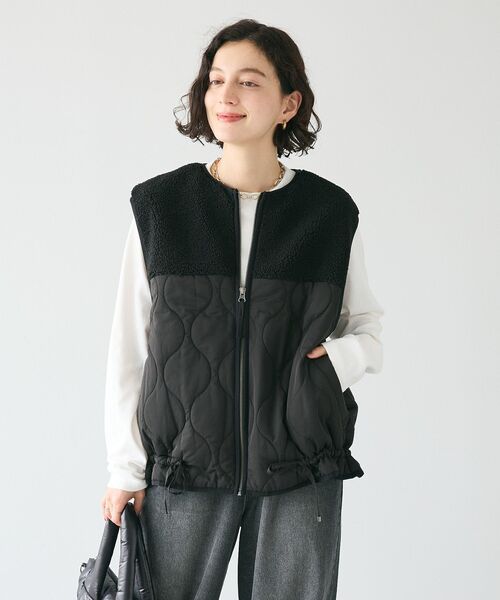 CRAFT STANDARD BOUTIQUE（クラフトスタンダードブティック）の「ボアキルティングベスト（ベスト・レディース・カーキ/ブラック/アイボリー・FREE）」の20枚目の写真