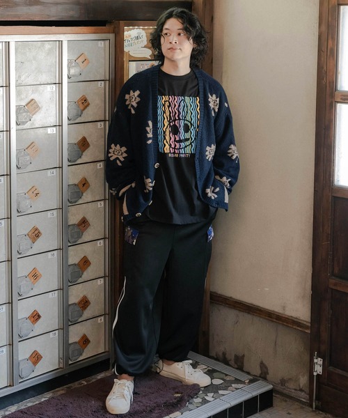 ScoLar Parity（スカラーパリティ）の「343129：パリティのネコ おはニャジャガードニットカーディガン（カーディガン/ボレロ・メンズ・ブラック/サックスブルー/ネイビー・M）」の6枚目の写真