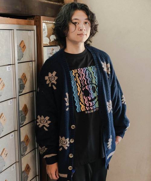 ScoLar Parity（スカラーパリティ）の「343129：パリティのネコ おはニャジャガードニットカーディガン（カーディガン/ボレロ・メンズ・ブラック/サックスブルー/ネイビー・M）」の7枚目の写真