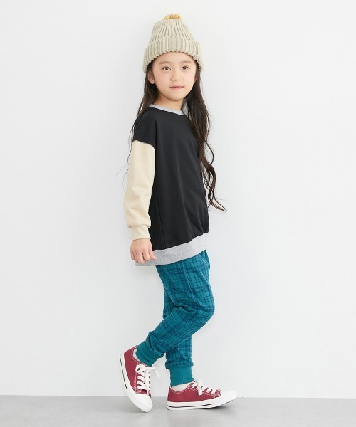 QUNTSTYLE（キュントスタイル）の「サルエルジョガーパンツ（その他パンツ・キッズ・ブラック系1/アイボリー系1/カーキ/ブルーグリーン/チャコール/ブラック系2/ネイビー/ブラック系4/グレー系/パープル系/ブラック系3/ベージュ系・100/110/120/130/140/150/160/170）」の17枚目の写真