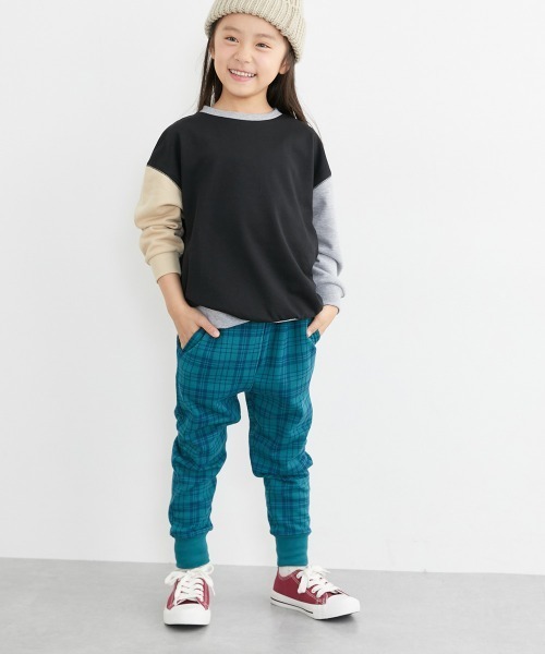 QUNTSTYLE（キュントスタイル）の「サルエルジョガーパンツ（その他パンツ・キッズ・ブラック系1/アイボリー系1/カーキ/ブルーグリーン/チャコール/ブラック系2/ネイビー/ブラック系4/グレー系/パープル系/ブラック系3/ベージュ系・100/110/120/130/140/150/160/170）」の18枚目の写真