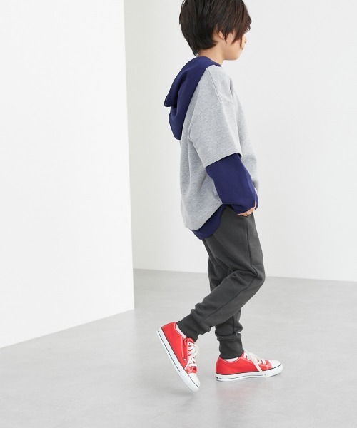 QUNTSTYLE（キュントスタイル）の「サルエルジョガーパンツ（その他パンツ・キッズ・ブラック系1/アイボリー系1/カーキ/ブルーグリーン/チャコール/ブラック系2/ネイビー/ブラック系4/グレー系/パープル系/ブラック系3/ベージュ系・100/110/120/130/140/150/160/170）」の14枚目の写真