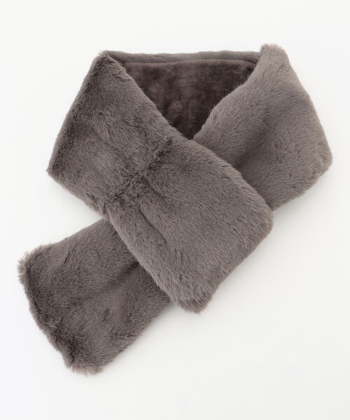 ANY（エニィ）の「ファーティペット（マフラー・レディース・黄土色系/ライトグレー系/ブラック系・F）」の2枚目の写真