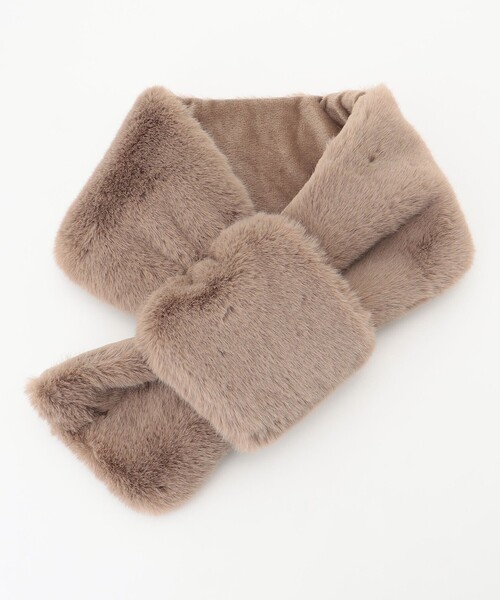 ANY（エニィ）の「ファーティペット（マフラー・レディース・黄土色系/ライトグレー系/ブラック系・F）」の3枚目の写真