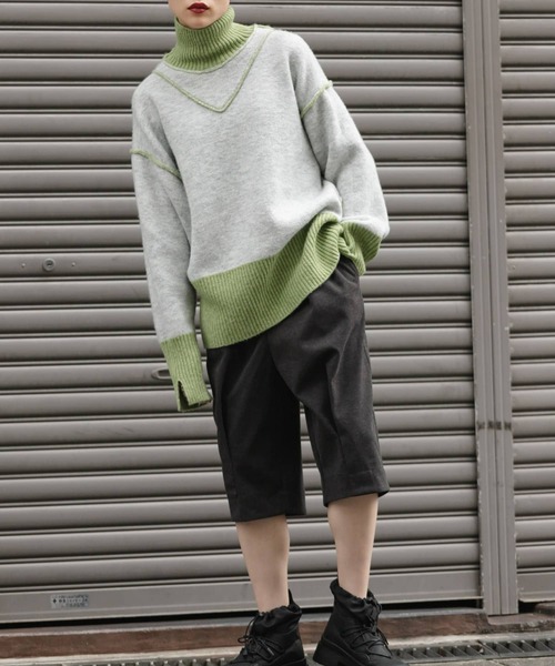 KBF（ケイビーエフ）の「リバーシブルタートルニット（ニット/セーター・レディース・グリーン系その他/ブルー系その他/ブラウン系その他・ONE）」の8枚目の写真