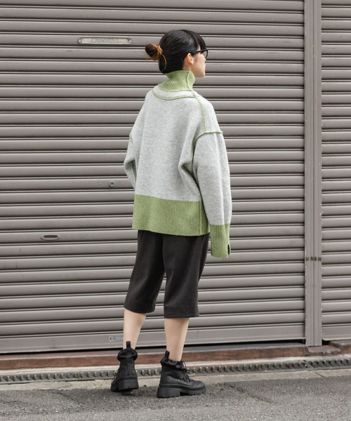 KBF（ケイビーエフ）の「リバーシブルタートルニット（ニット/セーター・レディース・グリーン系その他/ブルー系その他/ブラウン系その他・ONE）」の11枚目の写真