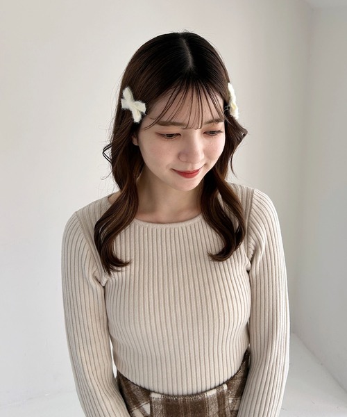Heather(ヘザー)の「シャギーリボンピンSET 232913(ヘアピン・レディース・ブラック/ホワイト・ONE SIZE)」の5枚目の写真