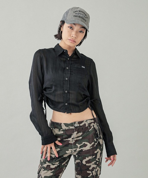 X-girl（エックスガール）の「FADED COLLEGE LOGO 6PANEL CAP（キャップ・レディース・ブラウン/ブラック・ONE SIZE）」の13枚目の写真