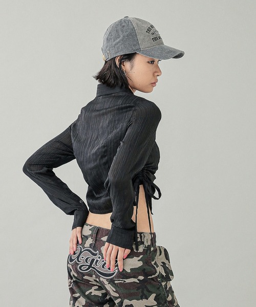 X-girl（エックスガール）の「FADED COLLEGE LOGO 6PANEL CAP（キャップ・レディース・ブラウン/ブラック・ONE SIZE）」の14枚目の写真