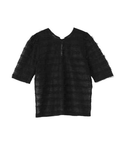RANAN(ラナン)の「【セットアップ対応】フリルレースパフスリーブトップス(Tシャツ/カットソー・レディース・オフホワイト/ブラック・M/L/LL)」の13枚目の写真