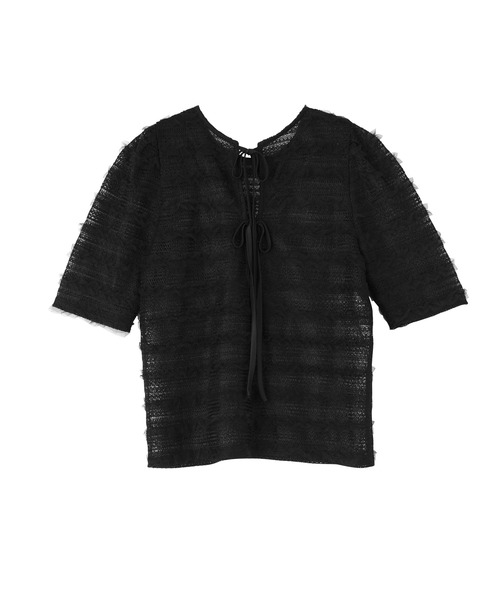 RANAN(ラナン)の「【セットアップ対応】フリルレースパフスリーブトップス(Tシャツ/カットソー・レディース・オフホワイト/ブラック・M/L/LL)」の14枚目の写真
