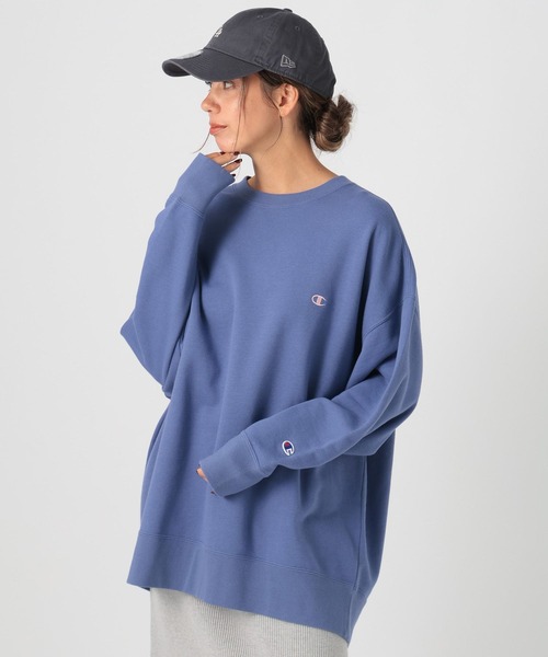 Champion（チャンピオン）の「【Champion(チャンピオン)】別注カラー刺繍チュニック（スウェット・レディース・グレー/イエロー/ブルー/ナチュラル・FREE）」の4枚目の写真