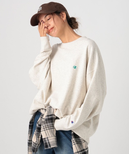 Champion（チャンピオン）の「【Champion(チャンピオン)】別注カラー刺繍チュニック（スウェット・レディース・グレー/イエロー/ブルー/ナチュラル・FREE）」の6枚目の写真