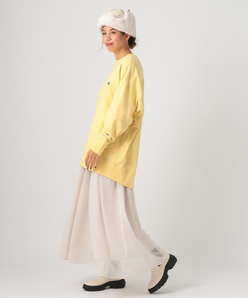 Champion（チャンピオン）の「【Champion(チャンピオン)】別注カラー刺繍チュニック（スウェット・レディース・グレー/イエロー/ブルー/ナチュラル・FREE）」の8枚目の写真