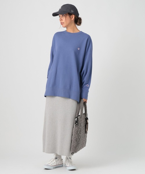 Champion（チャンピオン）の「【Champion(チャンピオン)】別注カラー刺繍チュニック（スウェット・レディース・グレー/イエロー/ブルー/ナチュラル・FREE）」の9枚目の写真