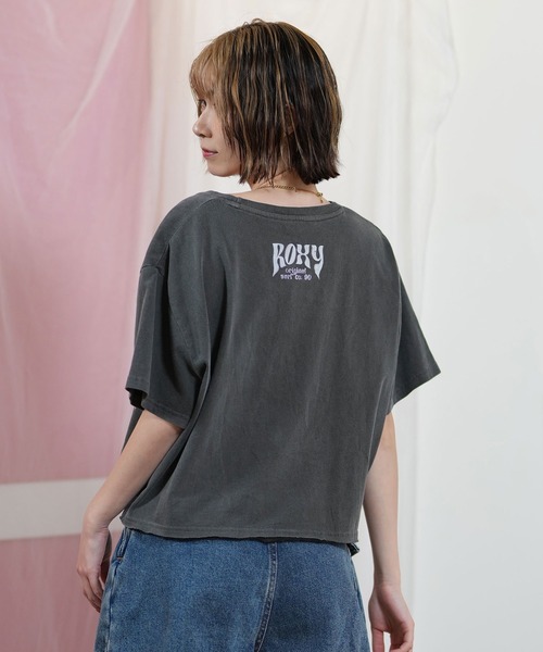 ROXY(ロキシー)の「ROXY/ロキシー ショート丈Tシャツ RST251651M(Tシャツ/カットソー・レディース・ブラック×ピンク/ブラック×ブルー/ブラック×グリーン・M)」の6枚目の写真