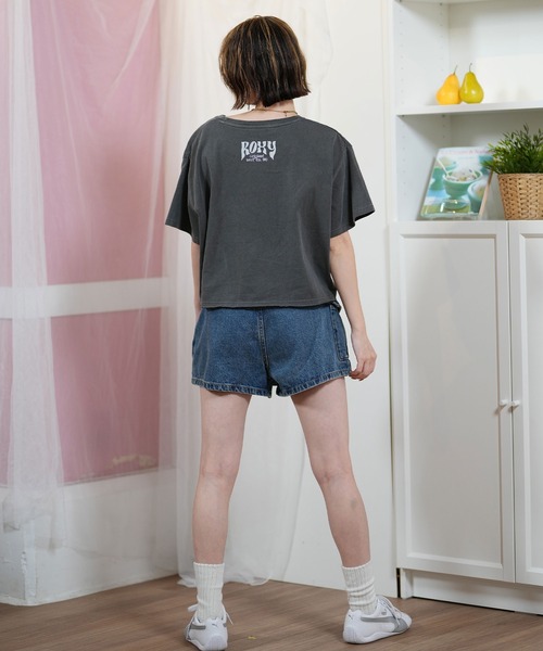 ROXY(ロキシー)の「ROXY/ロキシー ショート丈Tシャツ RST251651M(Tシャツ/カットソー・レディース・ブラック×ピンク/ブラック×ブルー/ブラック×グリーン・M)」の8枚目の写真