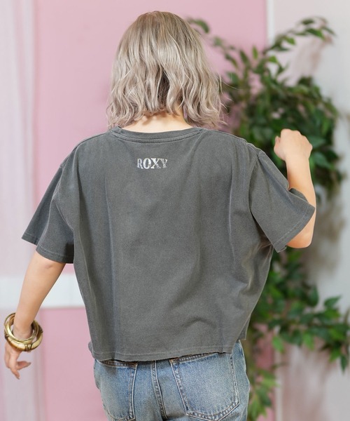 ROXY(ロキシー)の「ROXY/ロキシー ショート丈Tシャツ RST251651M(Tシャツ/カットソー・レディース・ブラック×ピンク/ブラック×ブルー/ブラック×グリーン・M)」の10枚目の写真