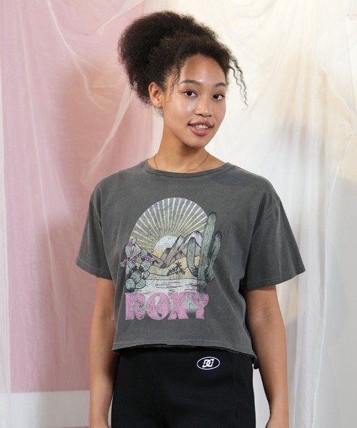 ROXY(ロキシー)の「ROXY/ロキシー ショート丈Tシャツ RST251651M(Tシャツ/カットソー・レディース・ブラック×ピンク/ブラック×ブルー/ブラック×グリーン・M)」の14枚目の写真