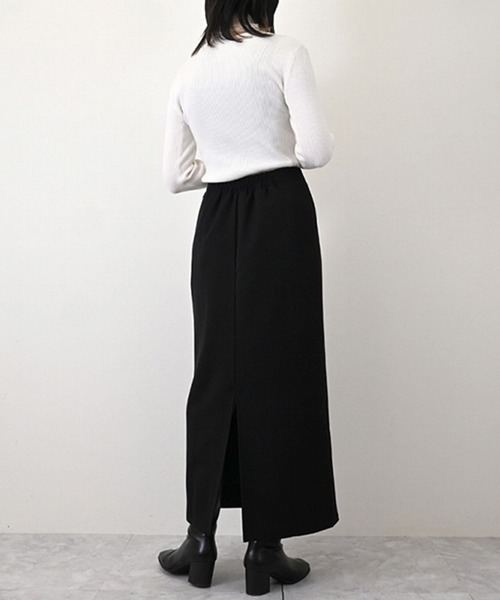 STYLEBLOCK（スタイルブロック）の「ツイルナロースカート（スカート・レディース・ブラック/ベージュ/ブラウン/ネイビー・M）」の8枚目の写真