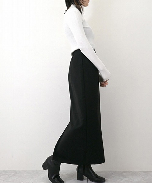 STYLEBLOCK（スタイルブロック）の「ツイルナロースカート（スカート・レディース・ブラック/ベージュ/ブラウン/ネイビー・M）」の9枚目の写真