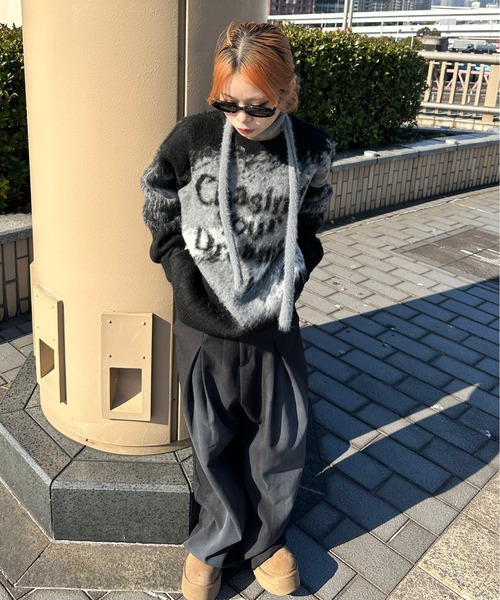 sedacle(セダクル)の「ジャガードシャギーニット(ニット/セーター・メンズ・ボルドー/オレンジ/ブラック・LARGE/MEDIUM/SMALL)」の4枚目の写真