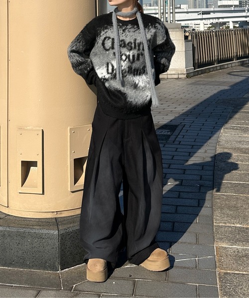 sedacle(セダクル)の「ジャガードシャギーニット(ニット/セーター・メンズ・ボルドー/オレンジ/ブラック・LARGE/MEDIUM/SMALL)」の7枚目の写真