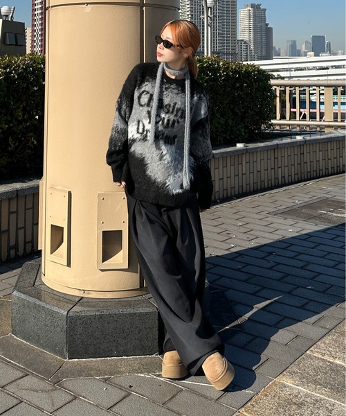 sedacle(セダクル)の「ジャガードシャギーニット(ニット/セーター・メンズ・ボルドー/オレンジ/ブラック・LARGE/MEDIUM/SMALL)」の8枚目の写真