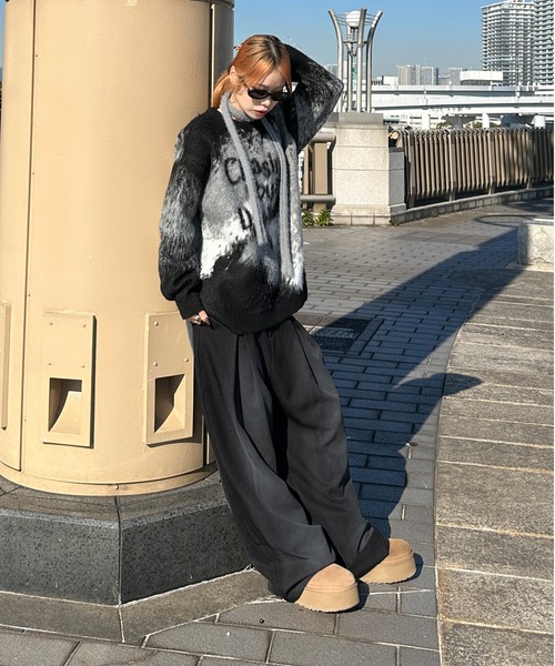 sedacle(セダクル)の「ジャガードシャギーニット(ニット/セーター・メンズ・ボルドー/オレンジ/ブラック・LARGE/MEDIUM/SMALL)」の9枚目の写真