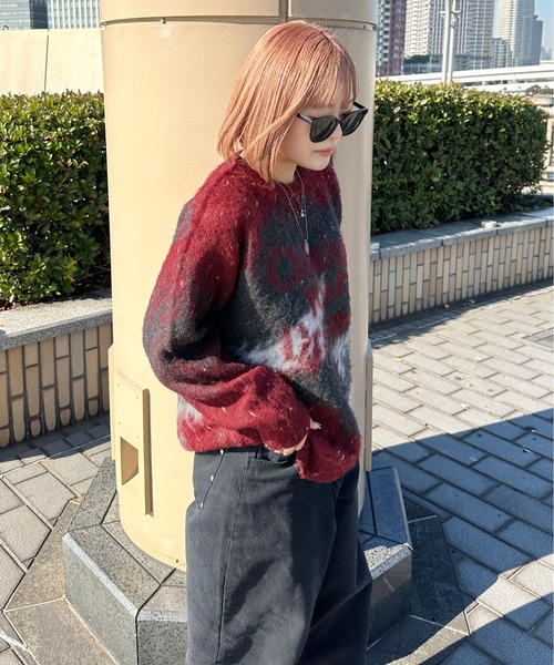 sedacle(セダクル)の「ジャガードシャギーニット(ニット/セーター・メンズ・ボルドー/オレンジ/ブラック・LARGE/MEDIUM/SMALL)」の13枚目の写真