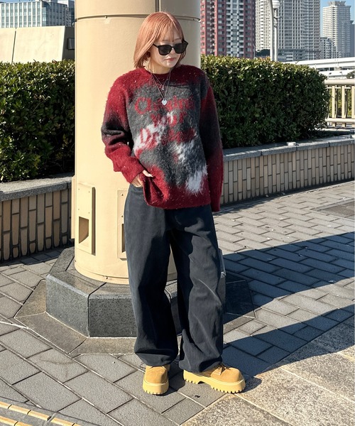sedacle(セダクル)の「ジャガードシャギーニット(ニット/セーター・メンズ・ボルドー/オレンジ/ブラック・LARGE/MEDIUM/SMALL)」の18枚目の写真